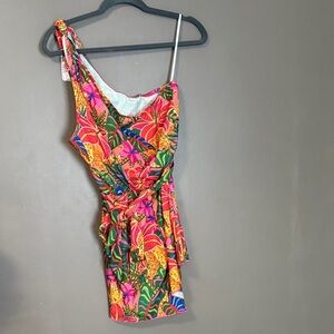 Vibrant floral lightweight romper